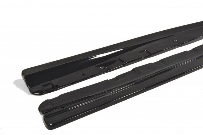 Zijskirts passend voor Mercedes C-klasse W204 Maxton Design glans zwart