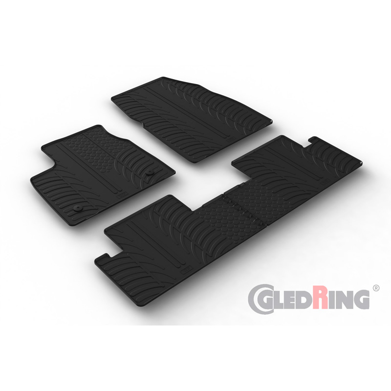 Rubber car mats set  Renault Megane E-Tech 2022- (T profile 4-pieces + mounting clips)