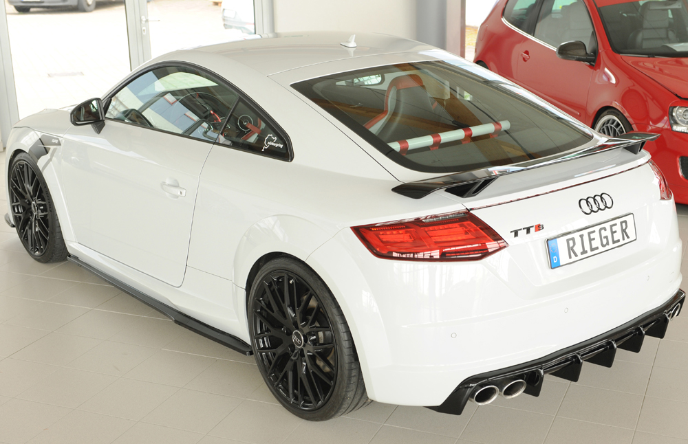 Diffuser passend voor Audi TT S-Line / TTS Rieger Glans Zwart