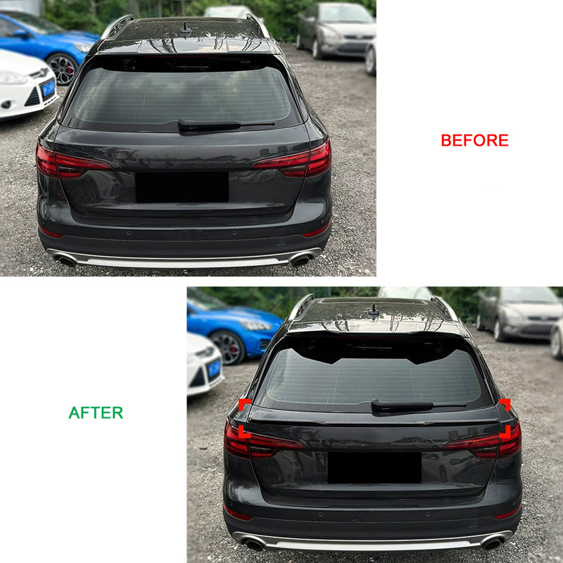 Lower mid  rear spoiler  Audi A4 (B9) Avant Facelift 2019-2024 (ABS Glossy Black)