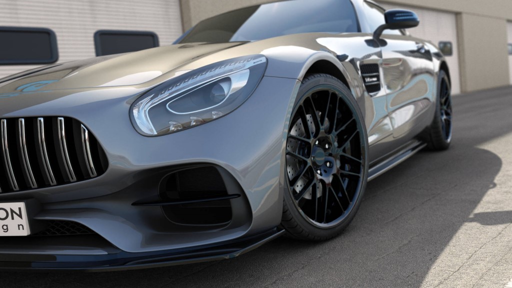 Voorspoiler passend voor Mercedes AMG GT S C190 Glans Zwart