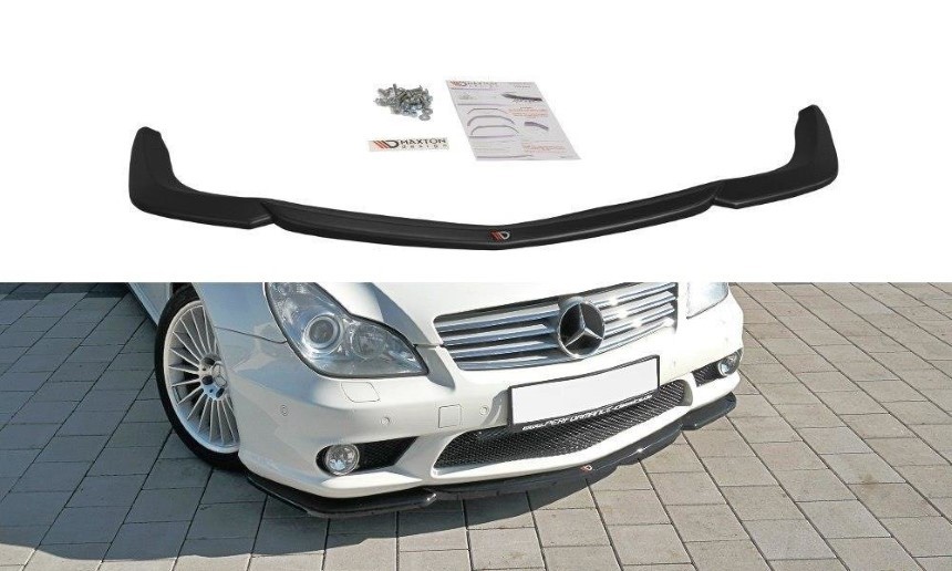 Voorspoiler passend voor Mercedes CLS W219 55 AMG Maxton Design glans zwart