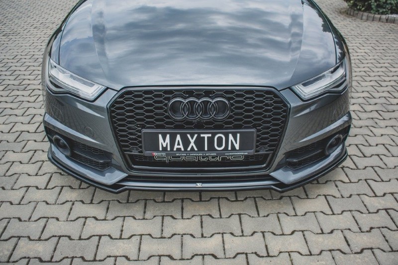 Voorspoiler passend voor Audi S6 / A6 S-Line C7 FL Glanzend Zwart