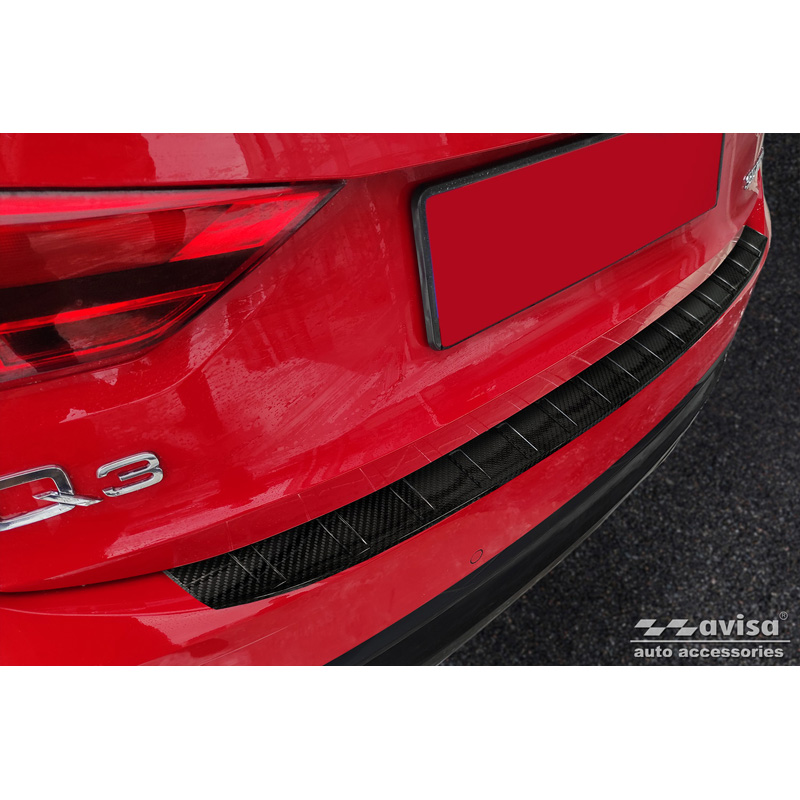 Real 3D Carbon Rear bumper protector  Audi Q3 Sportback 2019- 'Ribs'