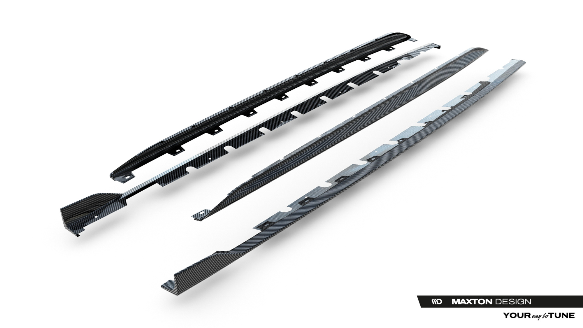 Set of Prepreg Carbon Fiber Zijskirts passend voor Audi RS3 Sedan 8Y Facelift – Maxton Design