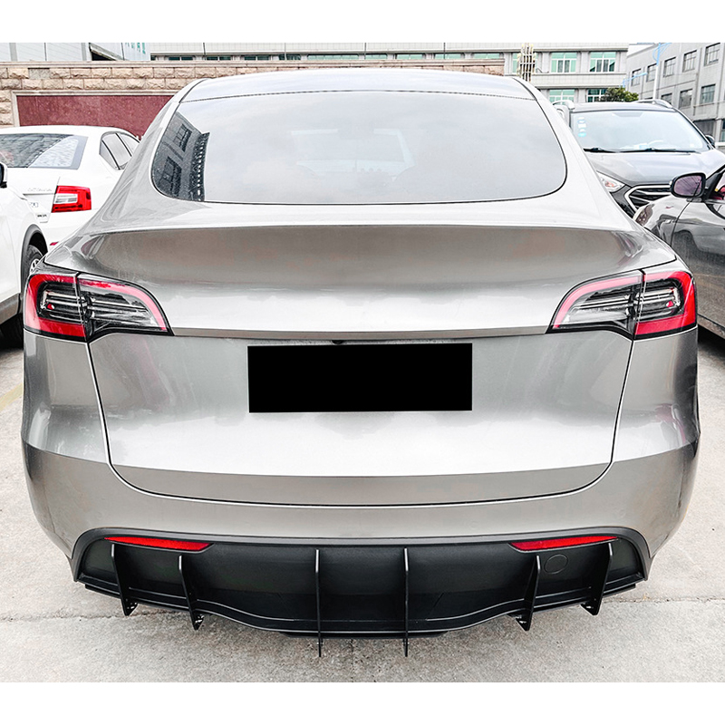 Rear bumper blades (Diffusor)  Tesla Model Y 2019- (Glossy Black ABS)