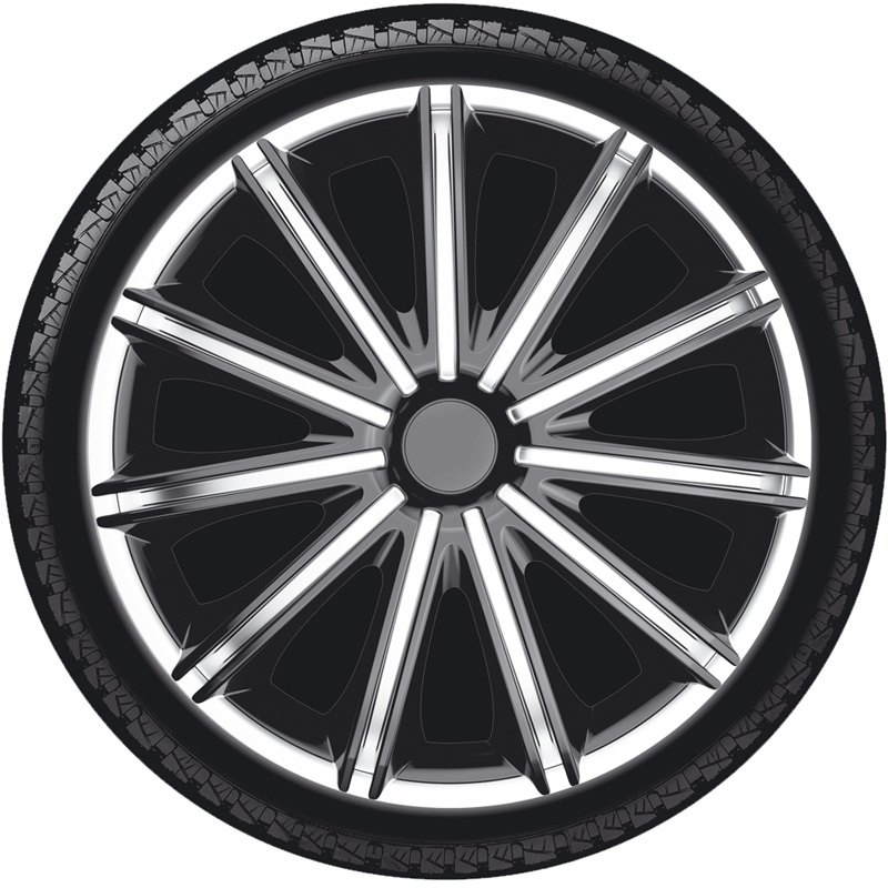 Set wheel covers Nero 15-inch silver/black