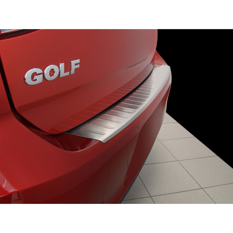 Stainless Steel Rear bumper protector  Volkswagen Golf VII 3/5 doors 2012-2017 & FL 2017-2019 'Ribs'
