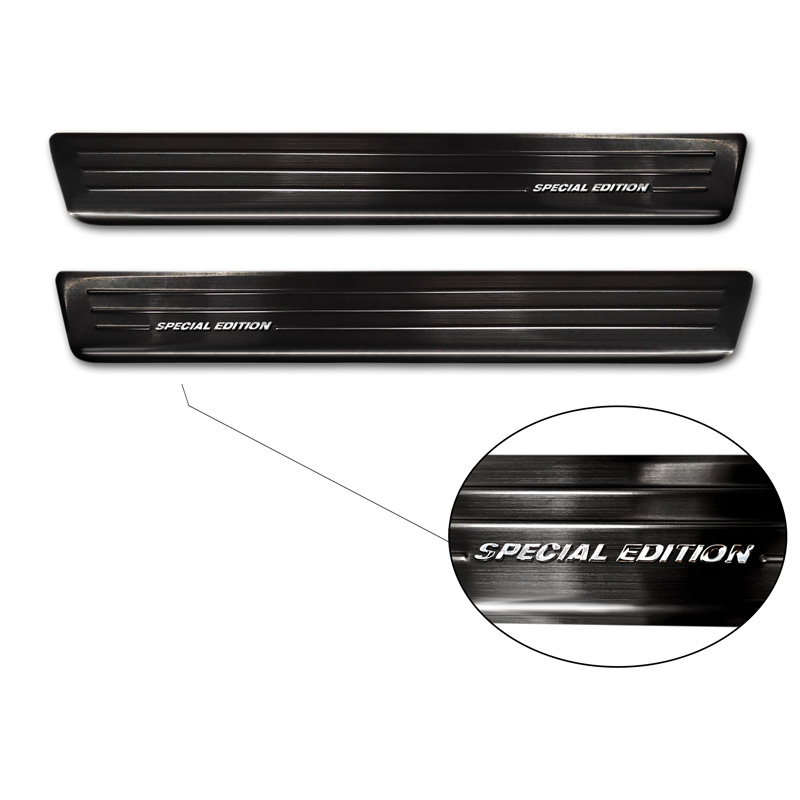 Black Stainless Steel Door sill protectors  Volkswagen Caddy V 2020- - 'Special Edition' - 2-pieces