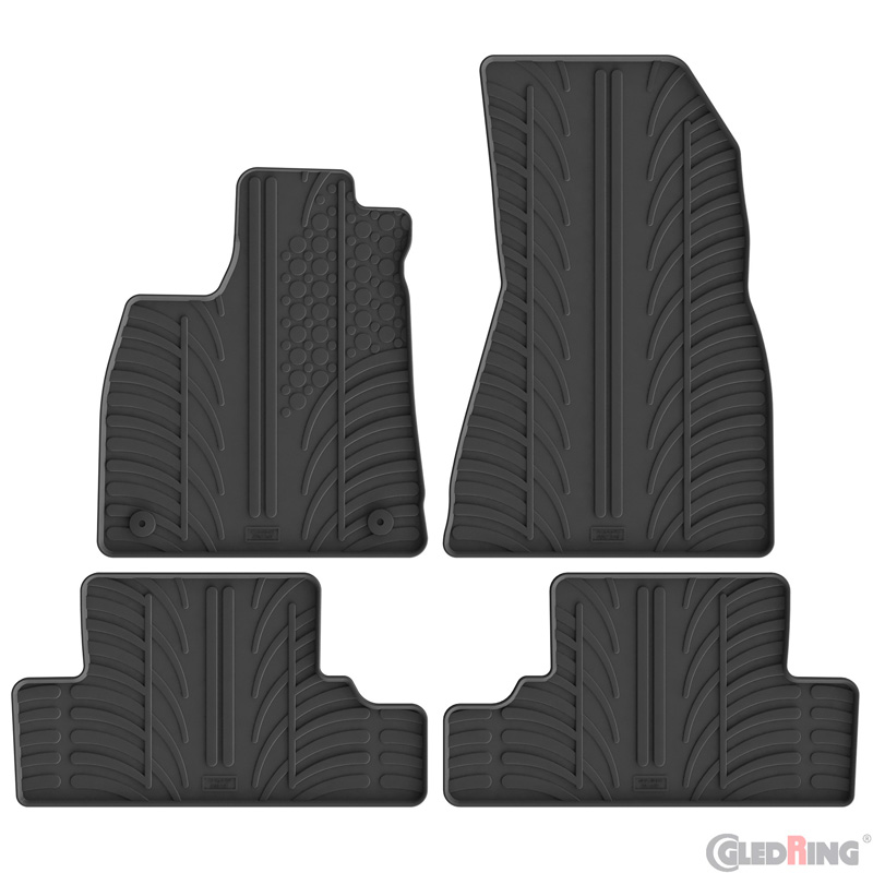 Rubber car mats set  Renault 5 E-Tech 2024- (T profile 4-pieces + mounting clips)