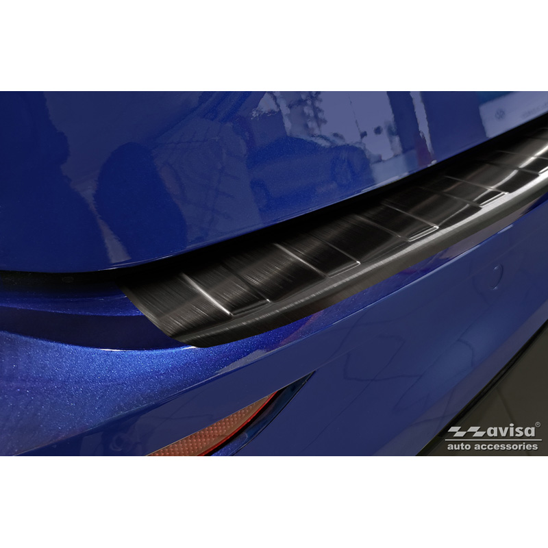 Black Stainless Steel Rear bumper protector  Volkswagen Golf VIII Variant 2020-2024 & FL 2024- 'Ribs'