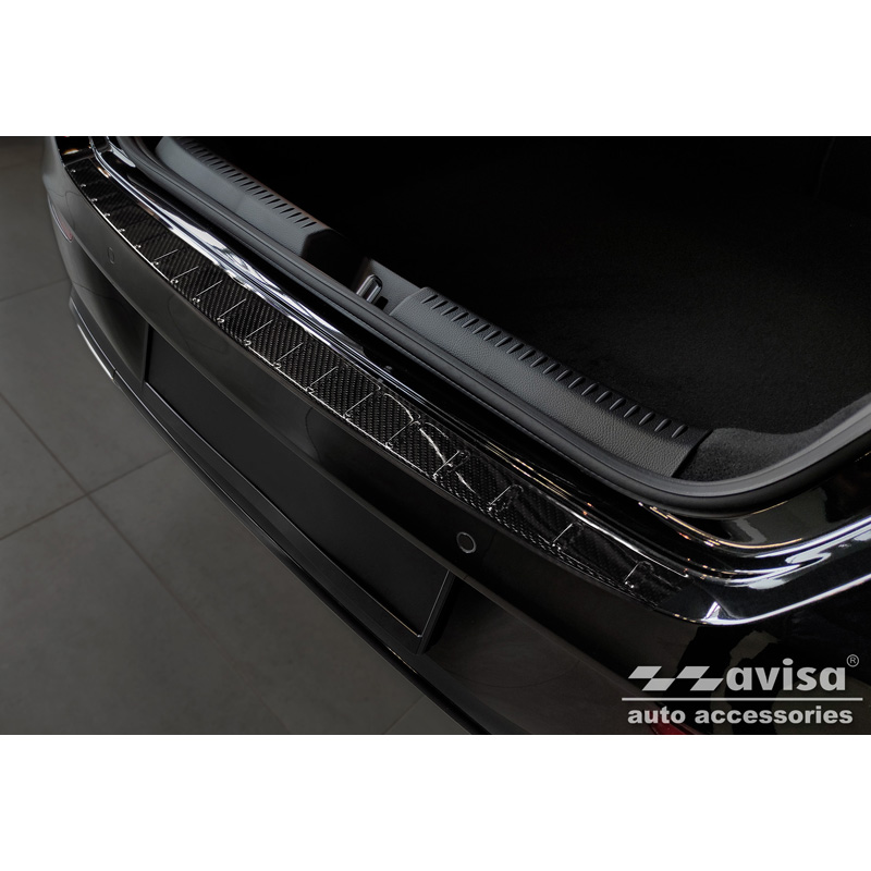 Real 3D Carbon Rear bumper protector  Mercedes CLA II (X118) Shooting Brake 2019- 'Ribs'