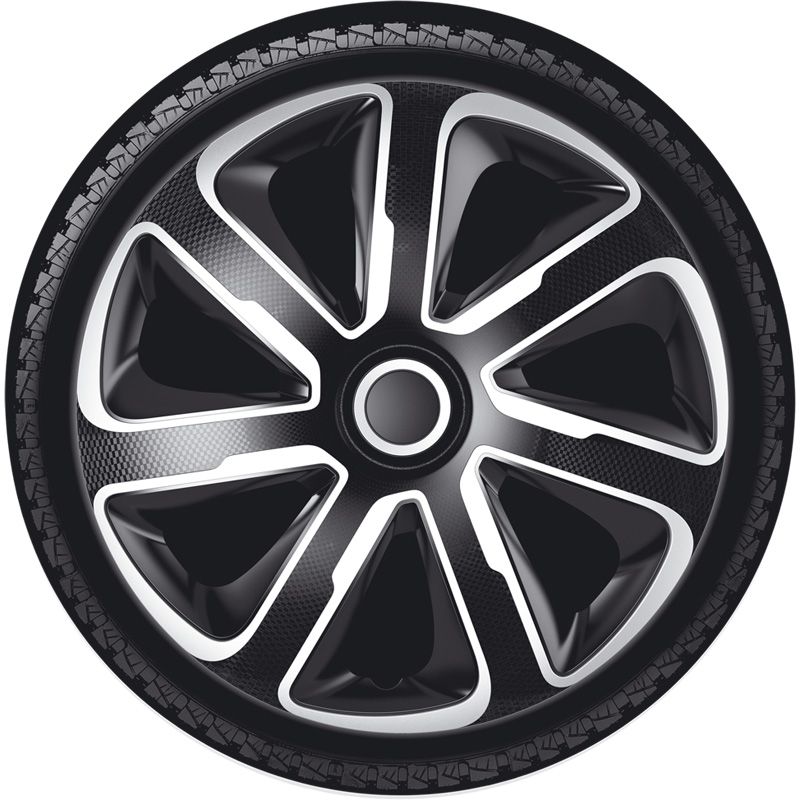 Set wheel covers Livorno15-inch silver/black carbon-look