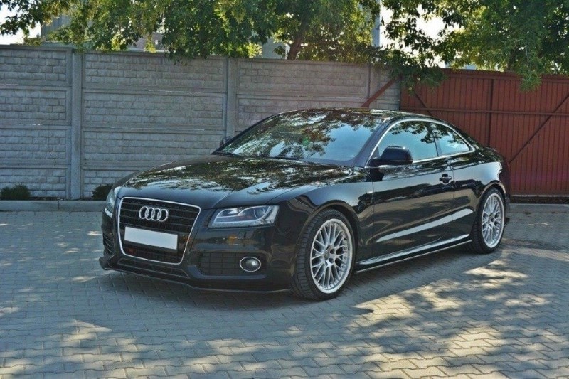 Voorspoiler passend voor Audi S5 / AS-Line 8T Glanzend Zwart