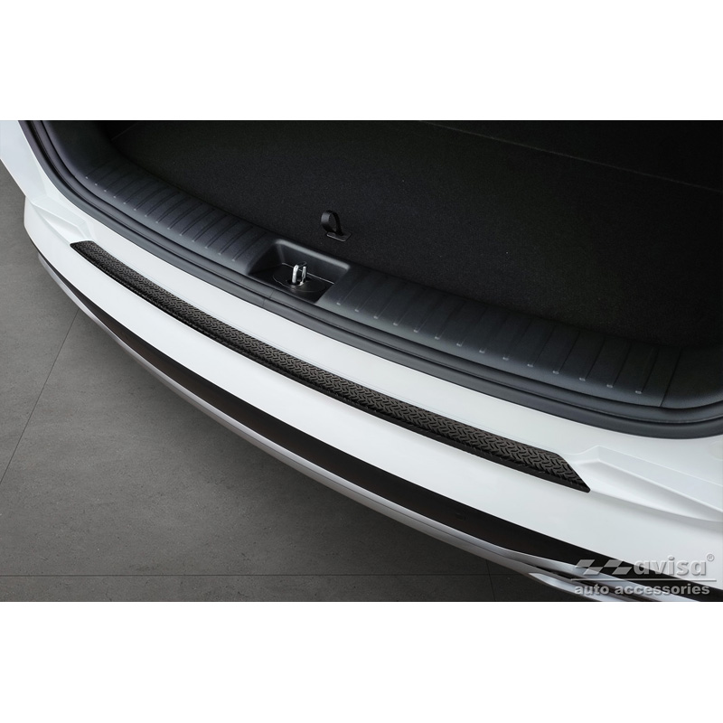 Matt Black Aluminum Rear bumper protector  Kia Sorento IV 2020- 'Riffled Plate'