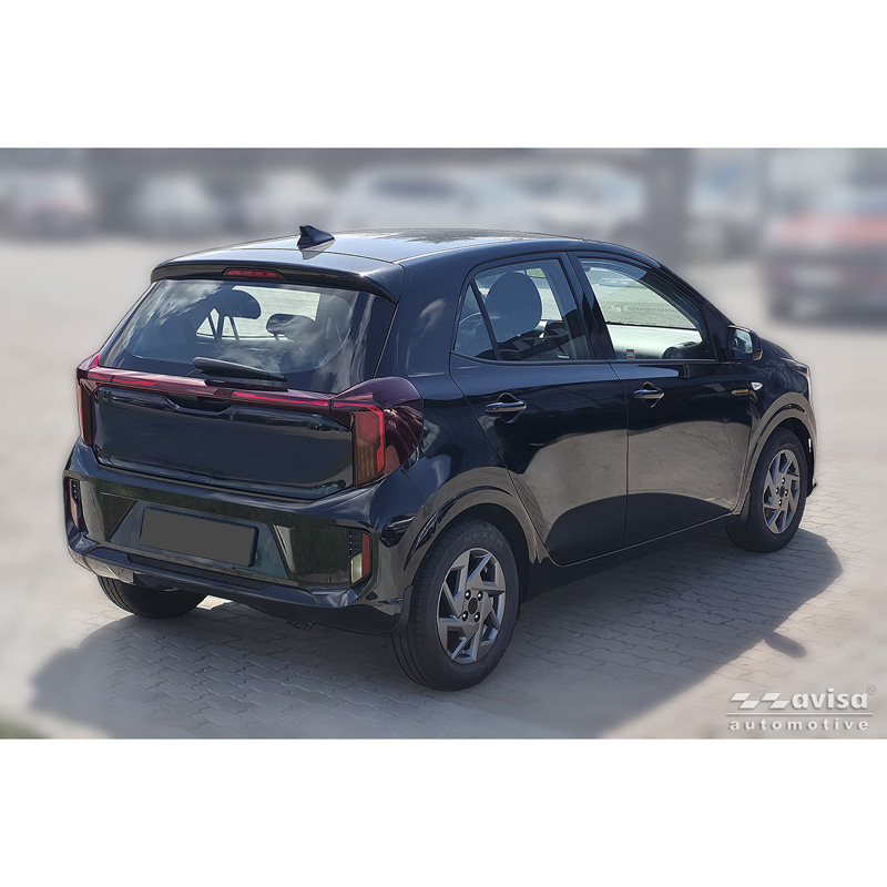 Avisa Stainless Steel Rear Bumper Protector  Kia Picanto III Facelift 2024- - Matt Black