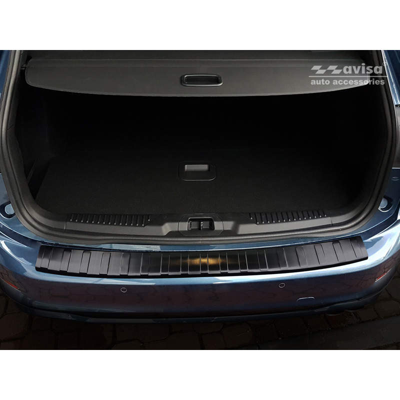 Black Stainless Steel Rear bumper protector  Ford Focus IV Kombi 2018- 'Ribs'