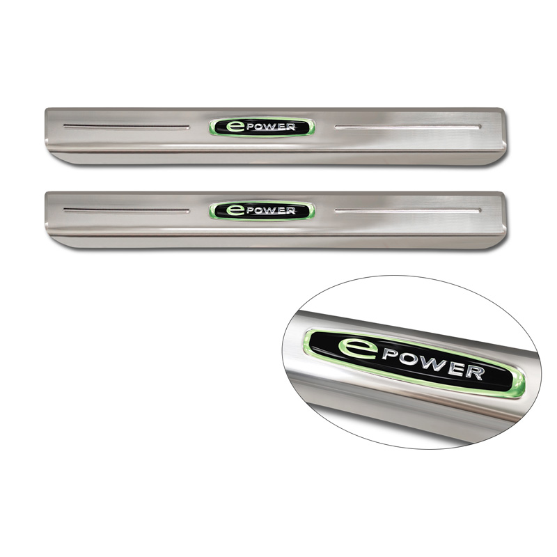 Inox door sill protectors  Volkswagen ID.Buzz 2022- 'E-Power' - 2-pieces