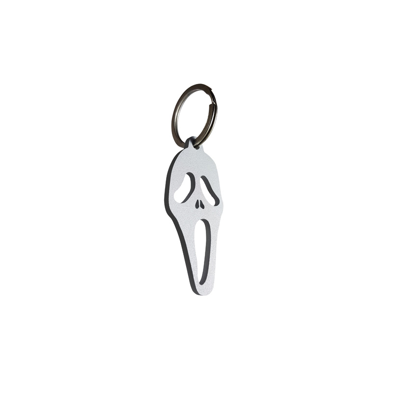 Stainless steel key chain - 'Ghost' (white)