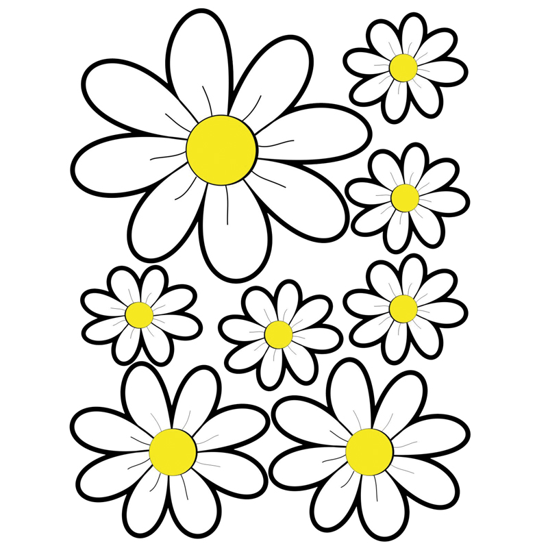 Sticker sheet Chamomile Flowers - white - 24,5x32,5cm