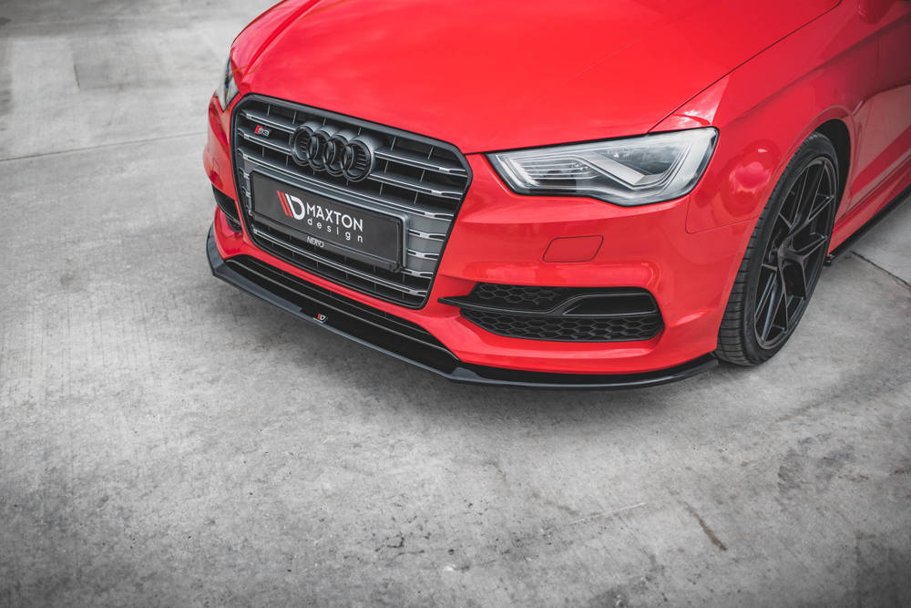 Voorspoiler passend voor Audi A3 8V S-line Sedan/Cabrio Zwart Glans