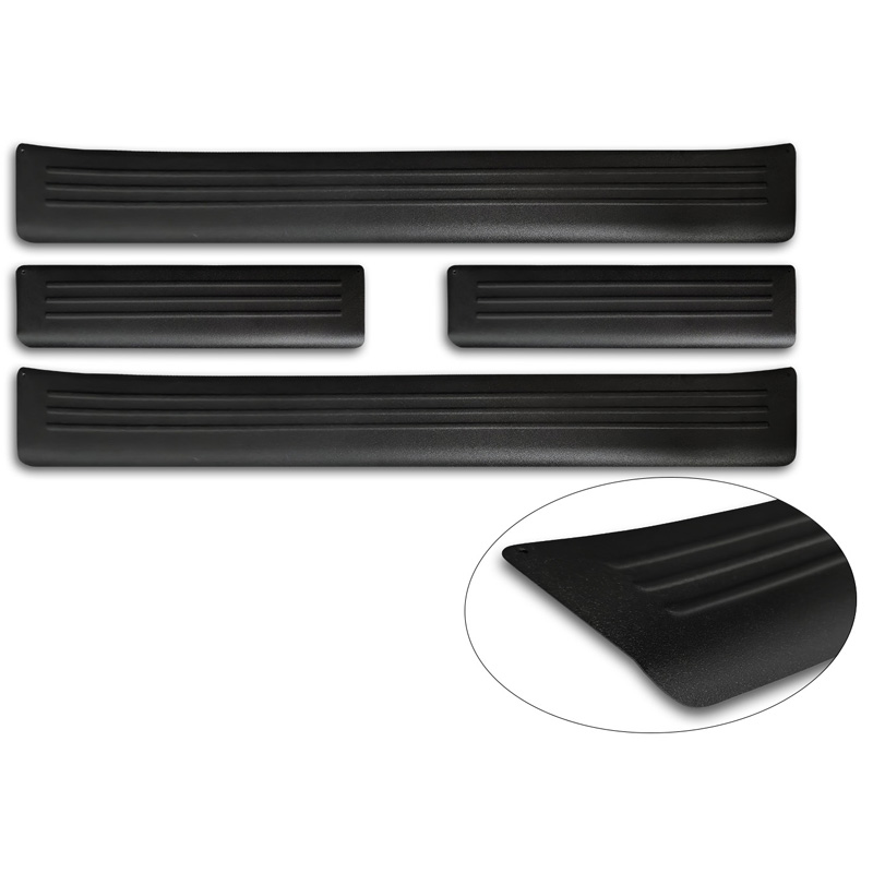 Avisa Matt Black Inox door sill protectors  Citroën C3 IV 2024- - 'Lines' - 4-pieces