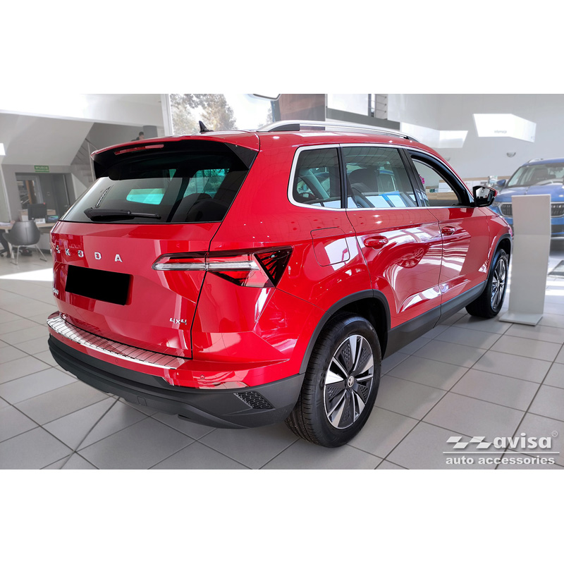 Chrome Stainless Steel Rear bumper protector  Skoda Karoq Facelift incl. Sportline 2022- 'Ribs'