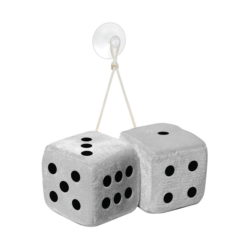 Simoni Racing Microfibre Big Dices 10x10cm - White - Set of 2 pieces