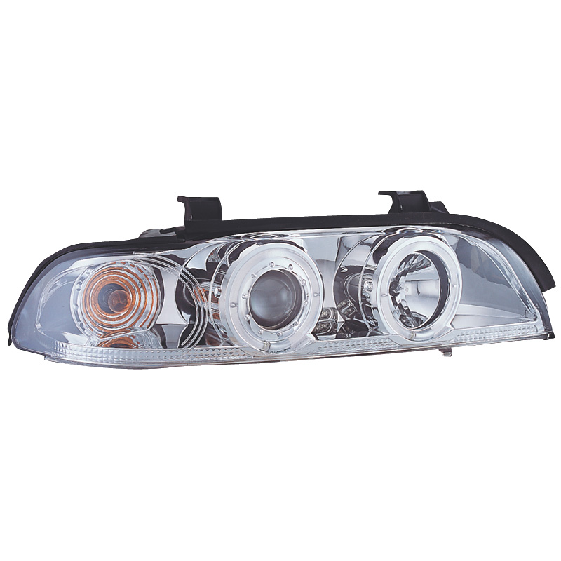 Set Headlights  BMW 5-Series E39 1996-2003 - Chrome - incl. Halos