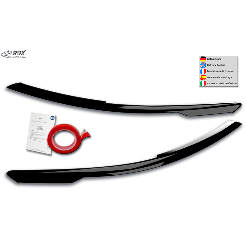 Head light spoilers  Volkswagen Golf VIII (CD) 2020- (ABS Gloss Black)