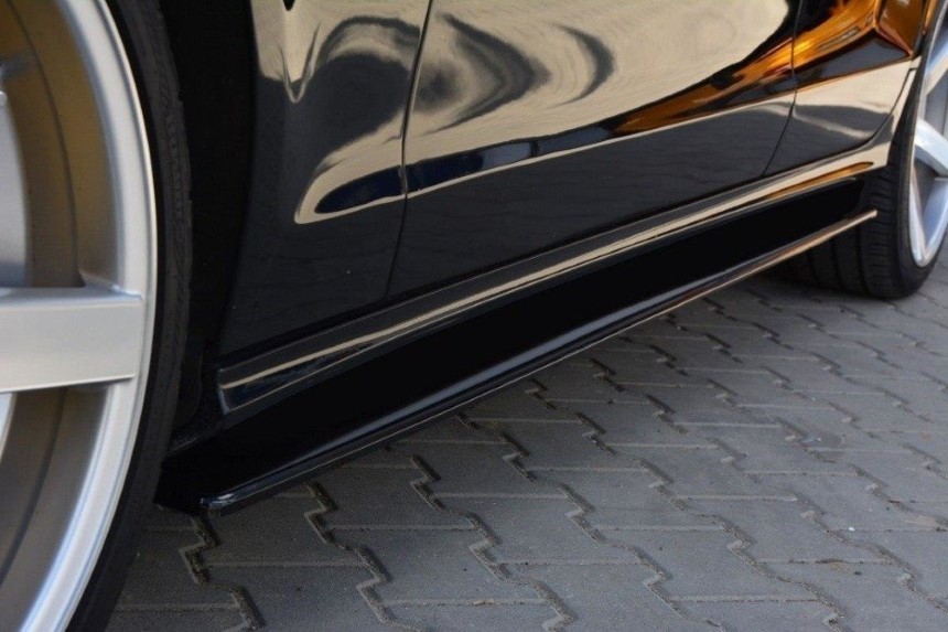 Zijskirts passend voor Mercedes CLS W218 AMG-Line Maxton Design glans zwart