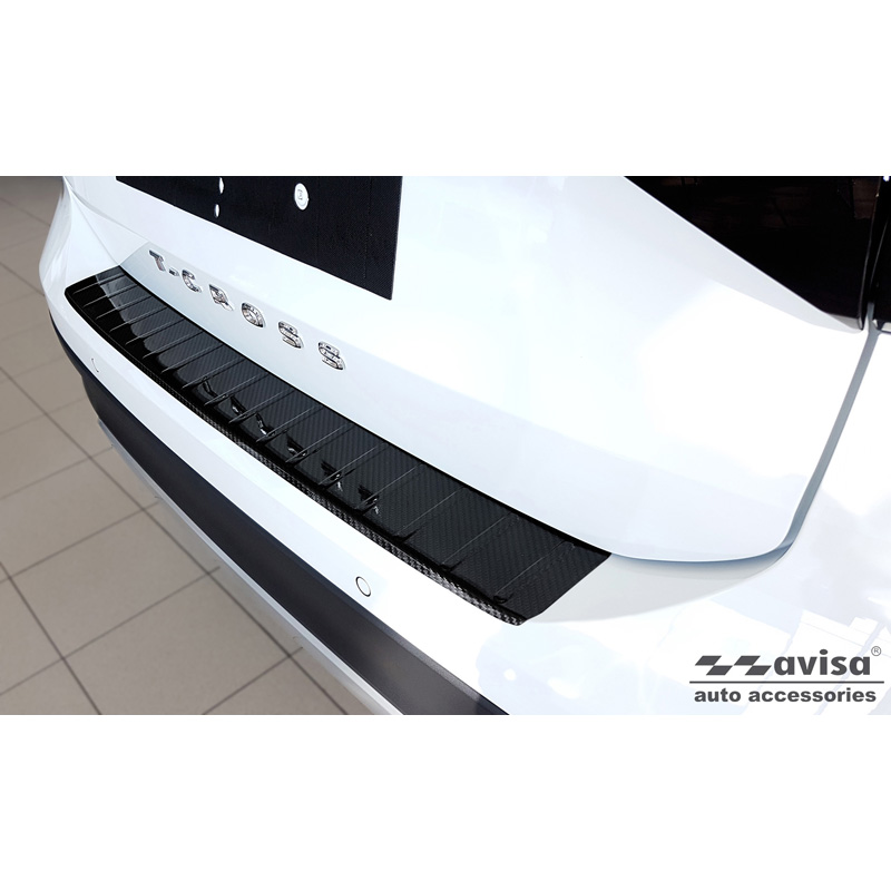 Real 3D Carbon Rear bumper protector  Volkswagen T-Cross 2019-2024 & FL 2024- 'Ribs'