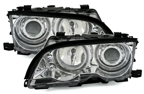 Headlights BMW E46 coupe 98-01 Angel Eyes Chrome