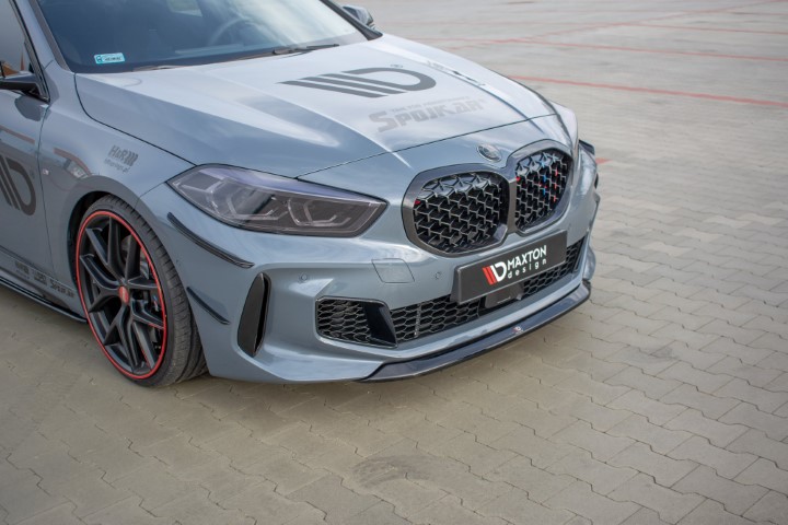 Voorspoiler passend voor BMW 1 Serie F40 M-Pack/ M135i Glans Zwart V2
