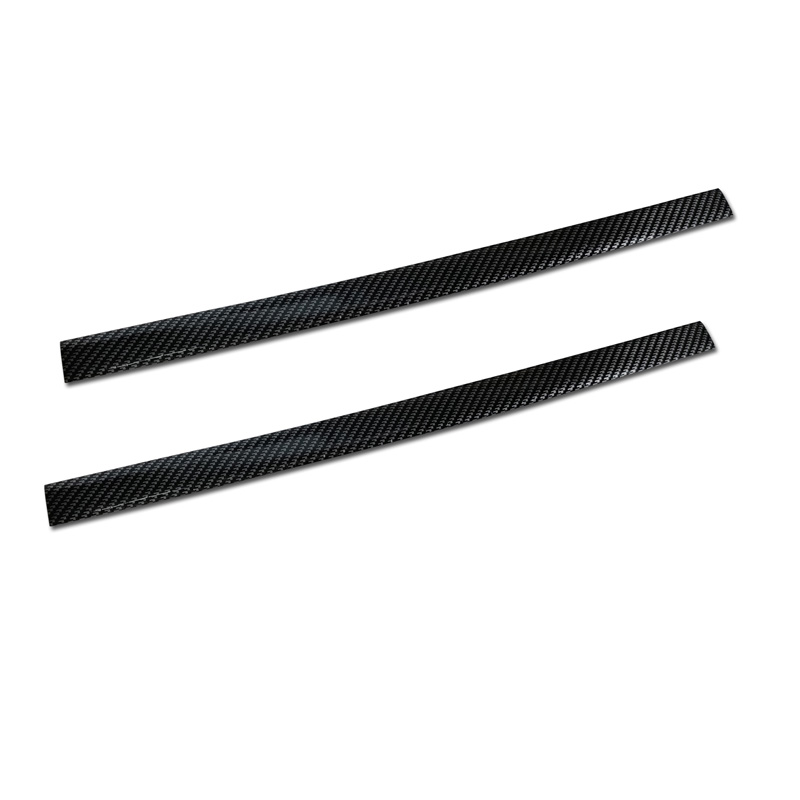 Universal door sill protector set - black carbon foil - 2-pieces - 50 x 3 cm
