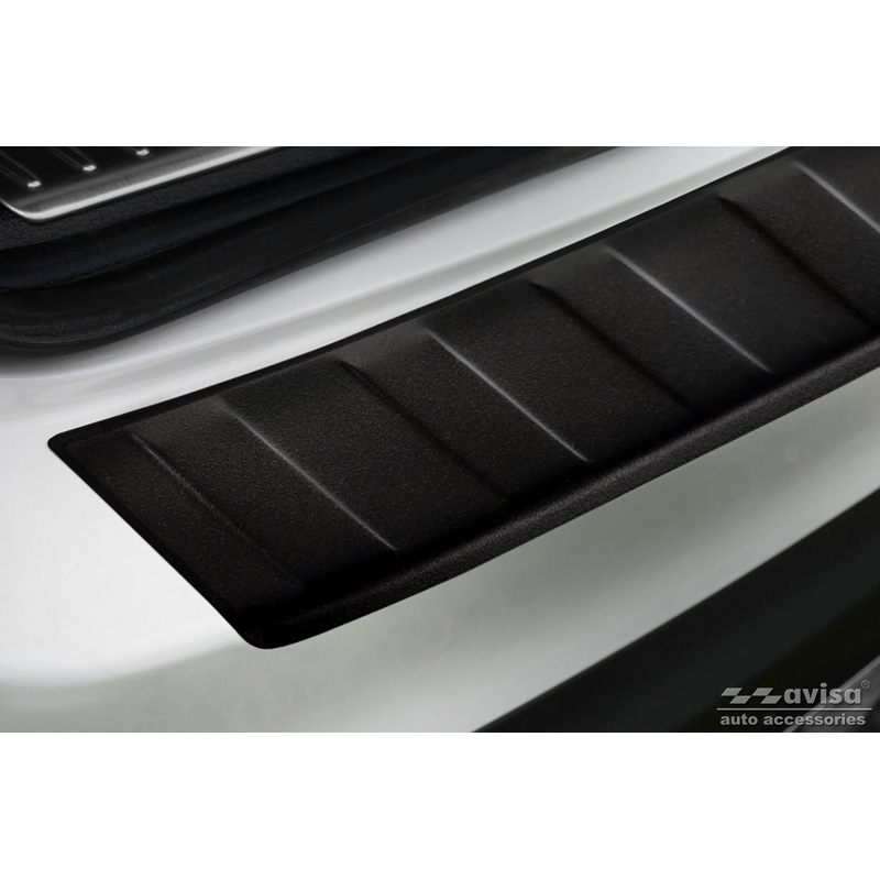 Matt Black Stainless Steel Rear bumper protector  Mercedes GLC 5-doors 2015-2019 & FL 2019- 'Ribs'