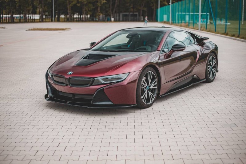 Voorspoiler passend voor BMW I8 Glanzend Zwart