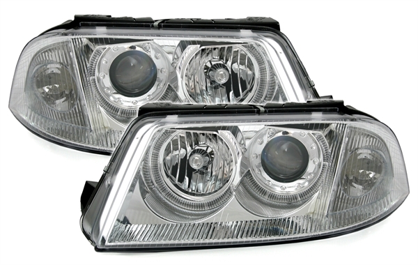 Headlights VW Passat 3BG Angel Eyes Chrome