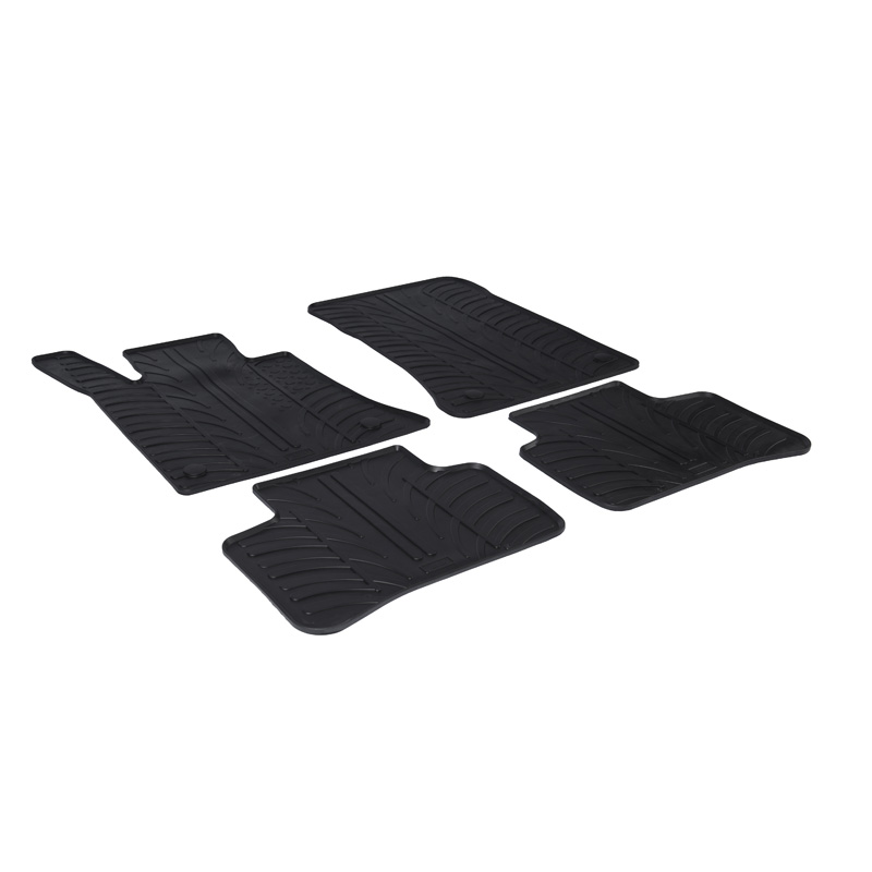Rubber car mats set  Mercedes GLK X204 2008- (T profile 4-pieces + mounting clips)