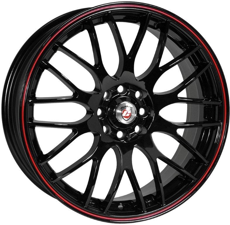 Velgen Calibre Motion II 7.5x18 10x100 Black/Red pinstripe