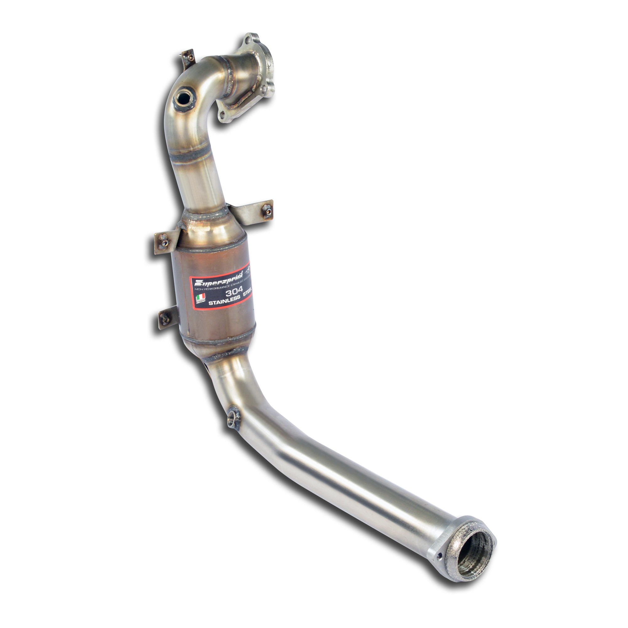Turbo downpipe with sports cat / high flow cat 200 CPSI for 500 Abarth essesse 160hp