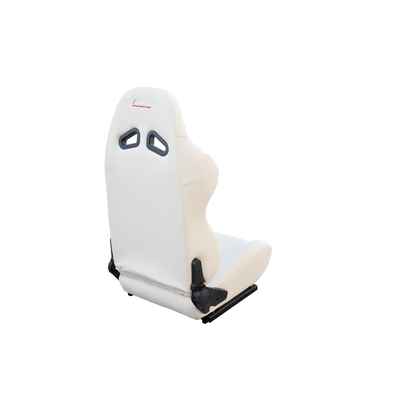 Simoni Racing Sport Seat Tazio - White Ecoleather - Dual-Side Reclinable - incl. Sliders