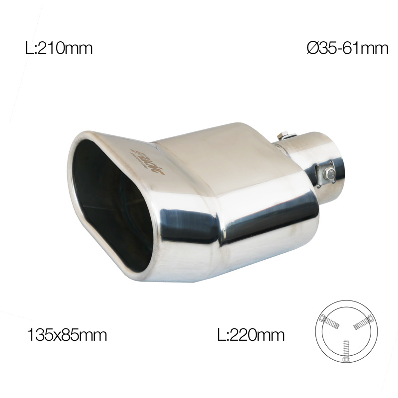 Simoni Racing Exhaust Tip DTM Inox - Ø135x85xL220mm - Installation 35-61mm