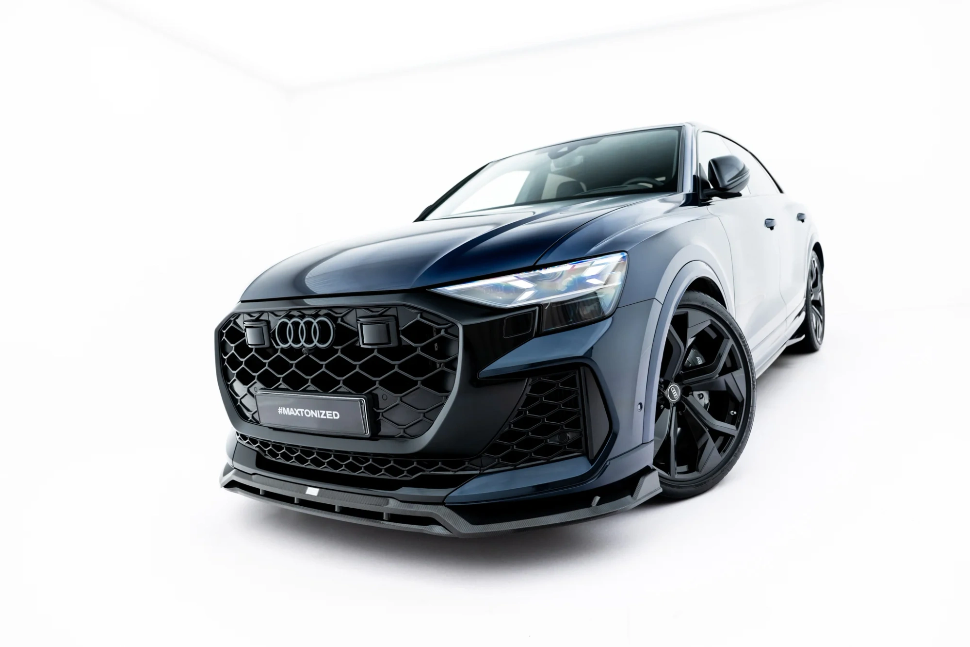 Prepreg Carbon Fiber Front Splitter Audi RSQ8 Mk1 Facelift Gloss Black