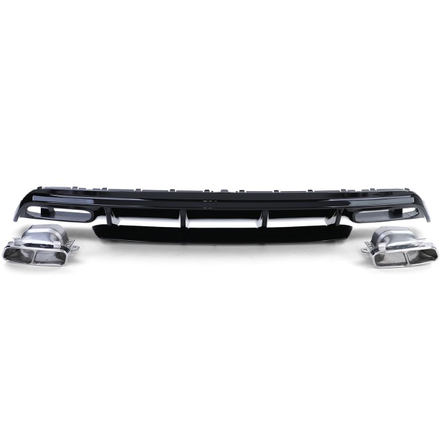 Diffuser passend voor Mercedes W176 A45 Edition Glans zwart, chroom Sierstukken