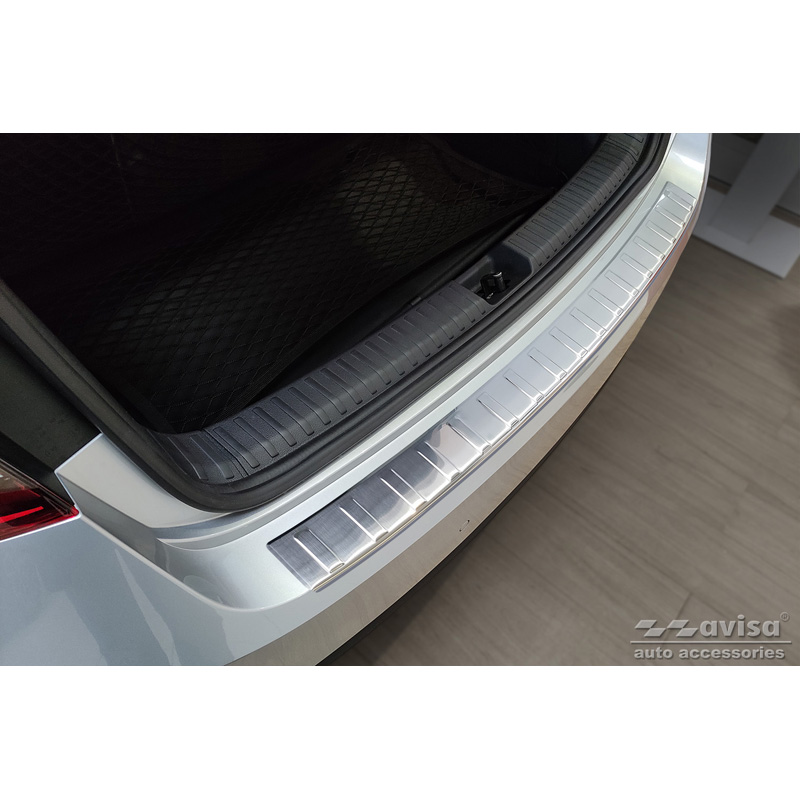 Stainless Steel Rear bumper protector  Skoda Fabia IV Hatchback 2021- 'Ribs'