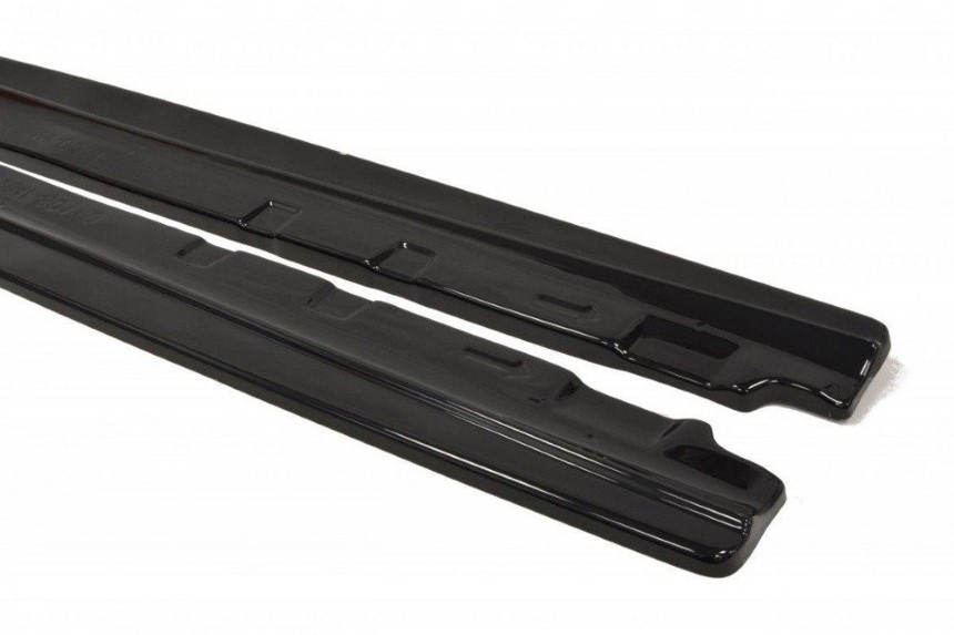 Zijskirts passend voor Mercedes C-klasse W204 Maxton Design glans zwart