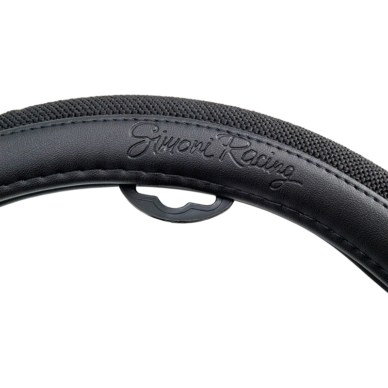 Simoni Racing Steering Wheel Cover 500 - Black Ecoleather/Cotton - 37-39cm
