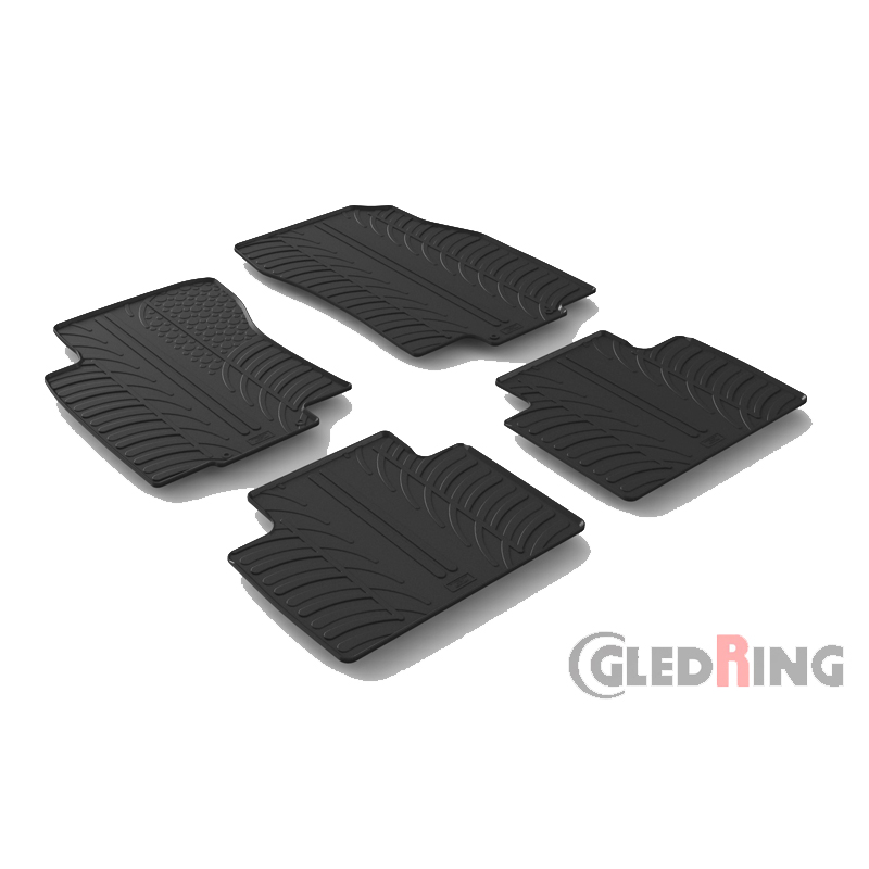 Rubber car mats set  Renault Koleos II 8/2016- (T profile 4-pieces + mounting clips)