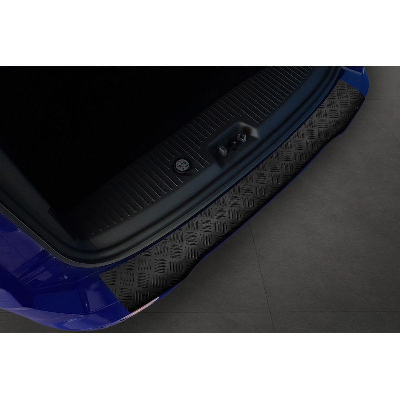 Matt Black Aluminum Rear bumper protector  Ford Tourneo Courier/Transit Courier 2014- 'Riffled Plate'
